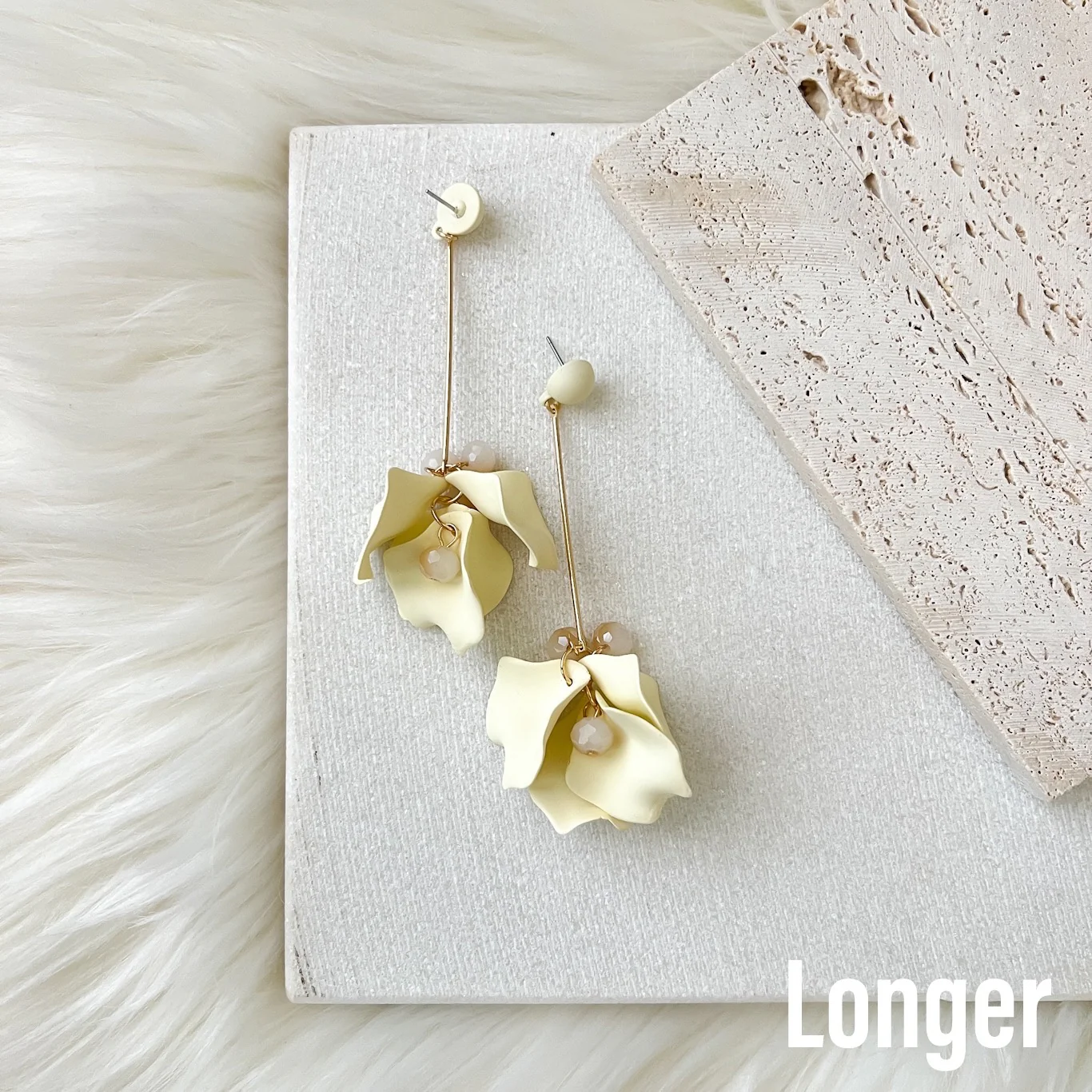 Vanilla Cream Petal Drop Earrings -  LAST CHANCE! - Image 13