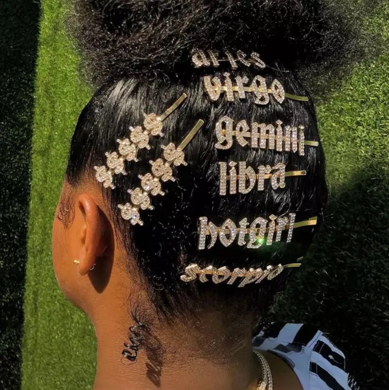 Zodiac Signs + Drippin Glam Savage Hotgirl Rhinestone Hair Pins - Image 23