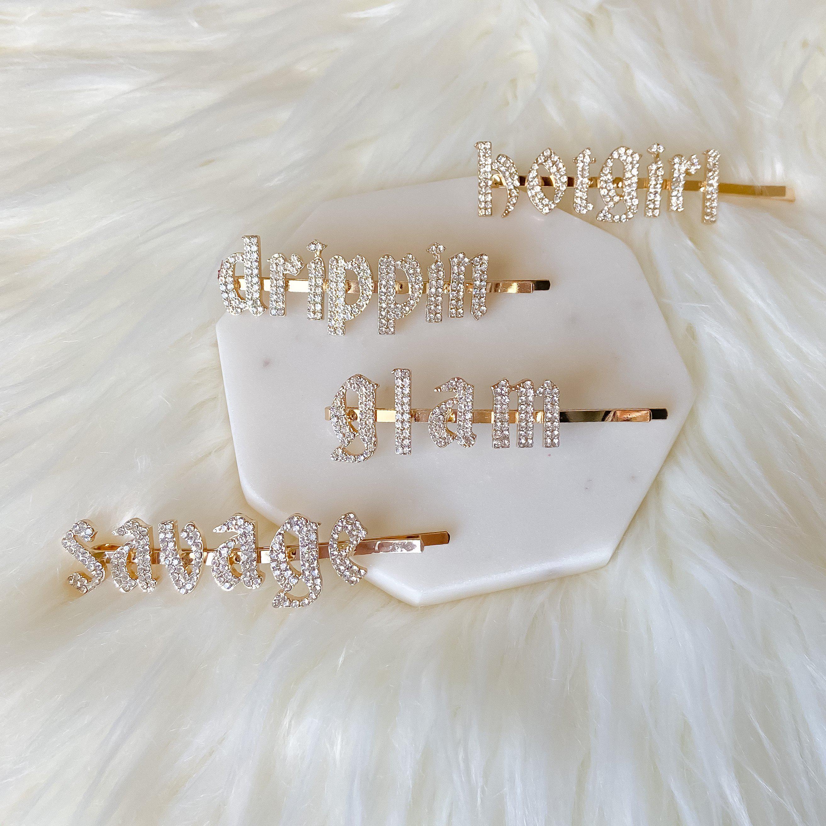 Zodiac Signs + Drippin Glam Savage Hotgirl Rhinestone Hair Pins - Image 25
