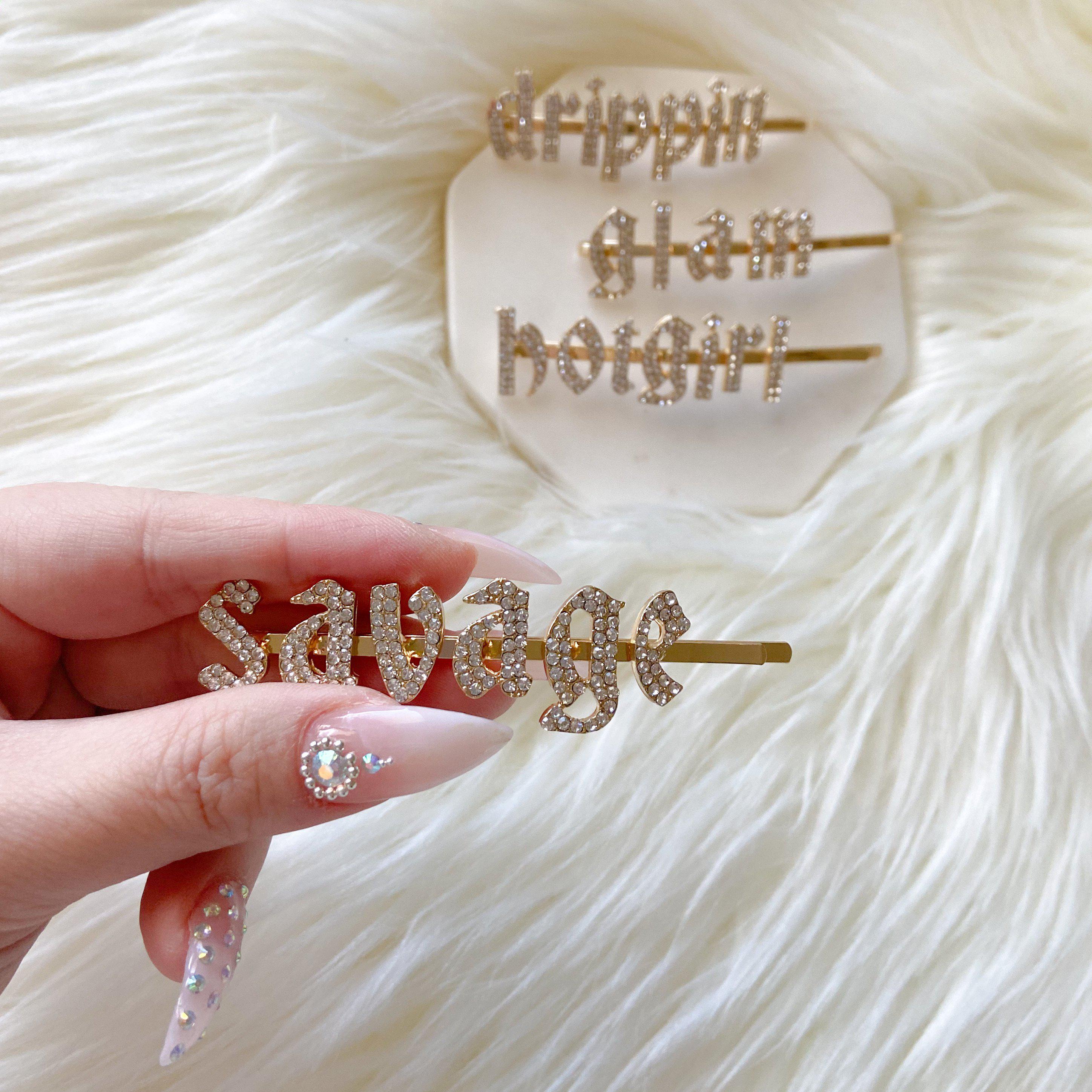 Zodiac Signs + Drippin Glam Savage Hotgirl Rhinestone Hair Pins - Image 26