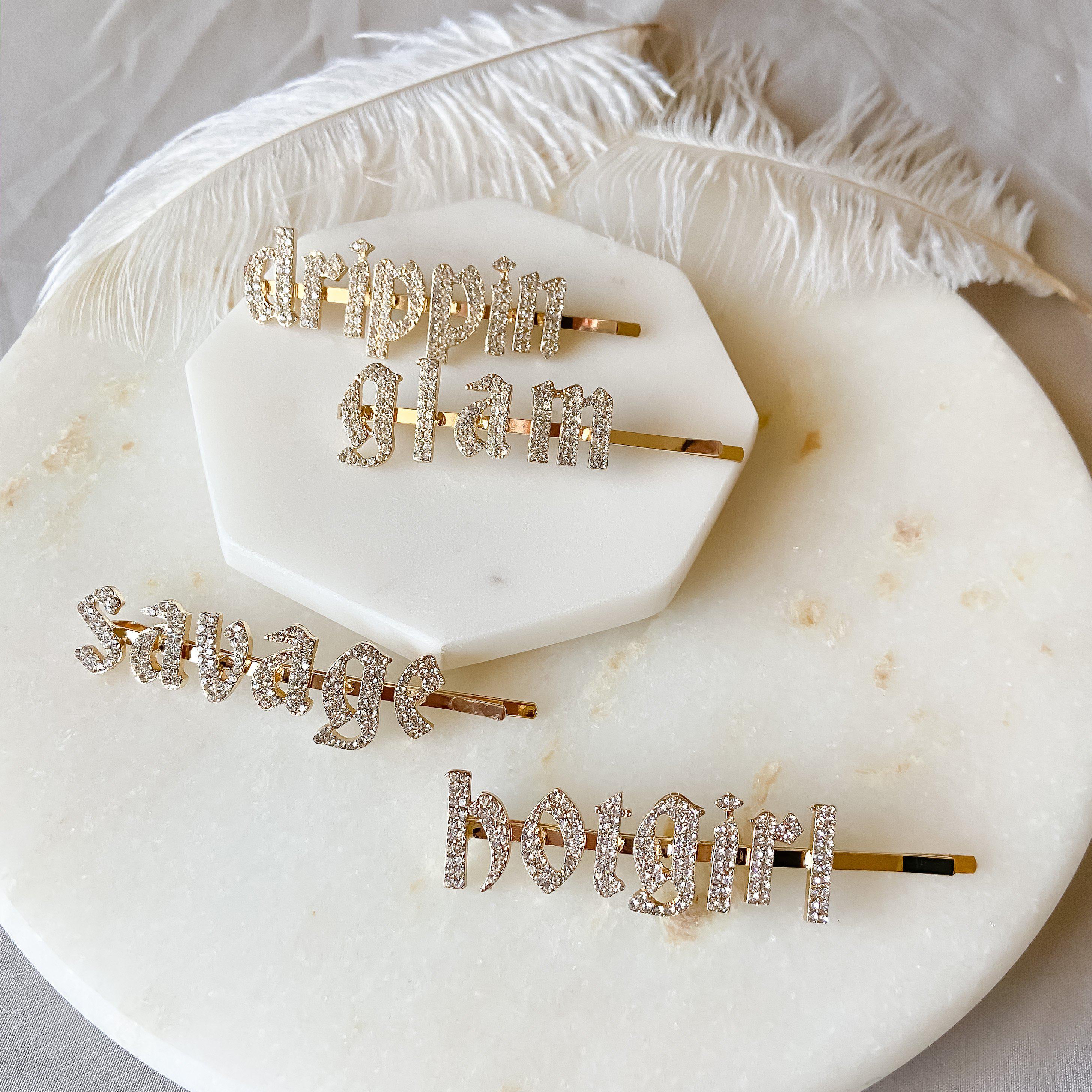 Zodiac Signs + Drippin Glam Savage Hotgirl Rhinestone Hair Pins - Image 30