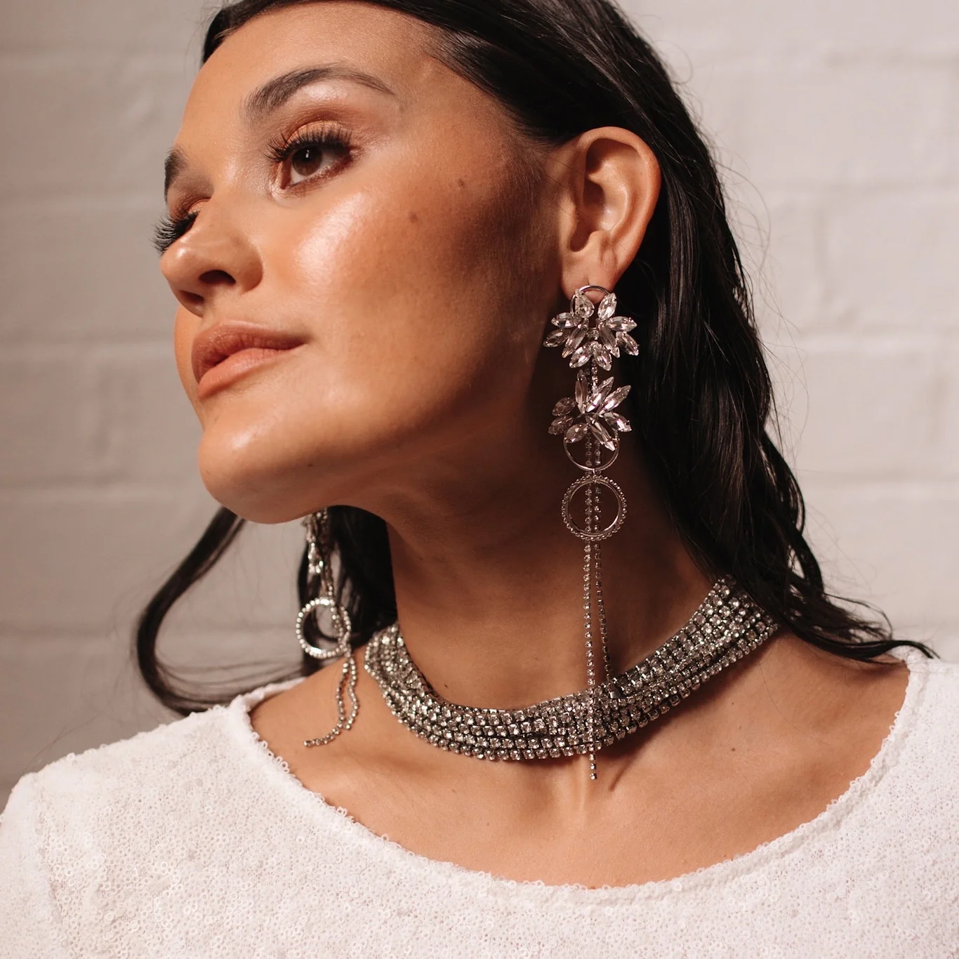 Zoe Rhinestone Strands Necklace - Image 19